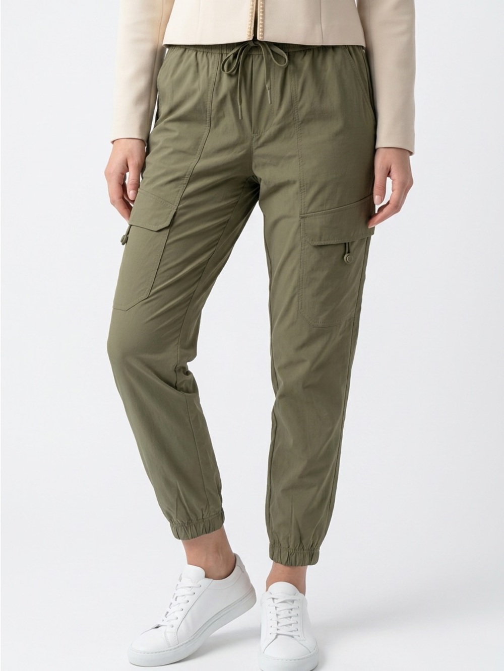 Mondetta Womens XS Dusty Olive Cargo Pocket Jogger Pants Windbreaker